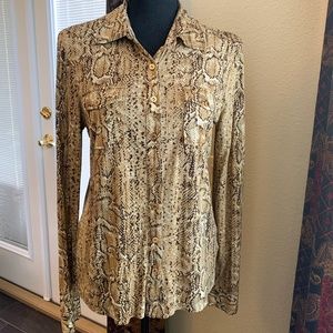 Tori Burch Silk Python Button Down Blouse